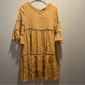 LISTICLE *BOUTIQUE BOUGHT* Mustard Layered Flow Dress